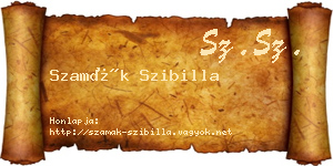 Szamák Szibilla névjegykártya